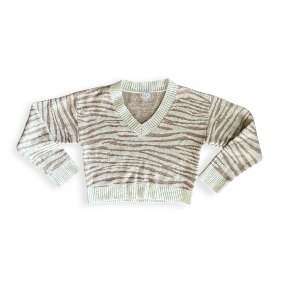 Le Lis Collection sweater knit top small beige cream